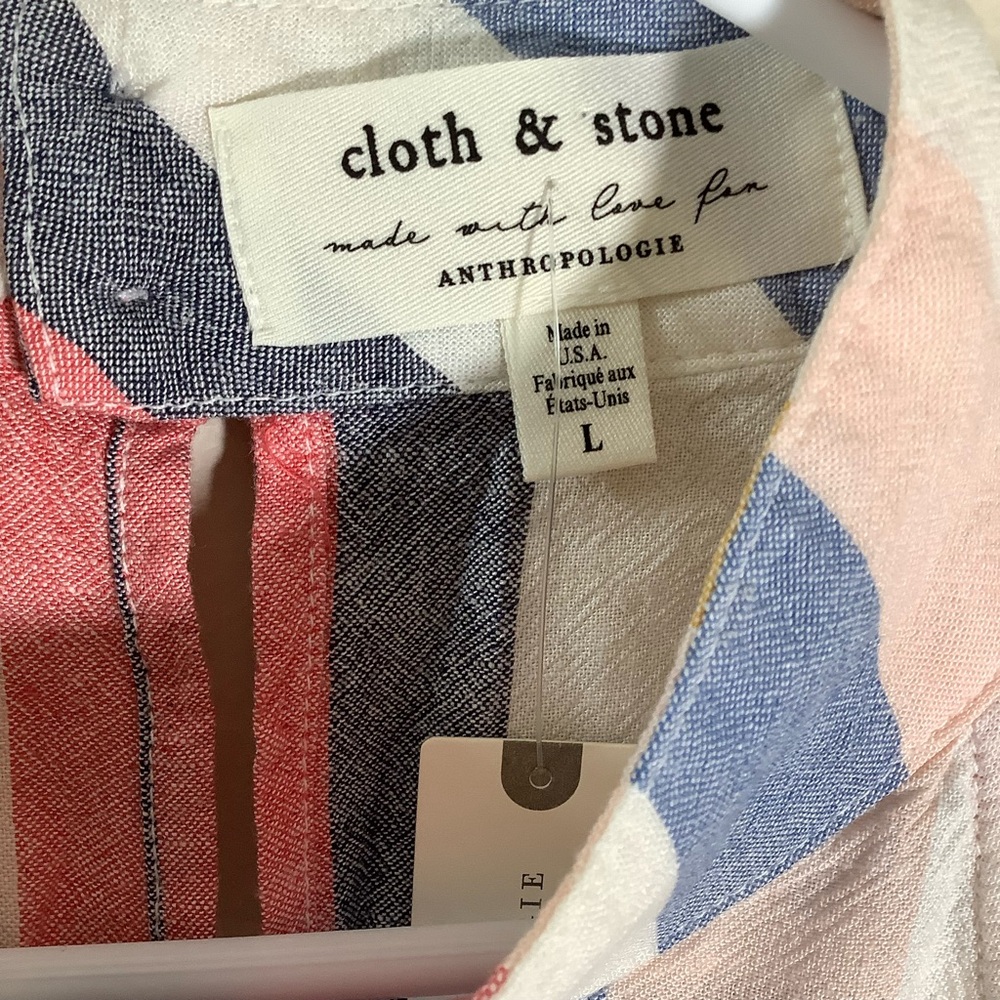 Cloth & Stone Naomi Halter Dress Multicolor Striped Tunic - Picture 6 of 9